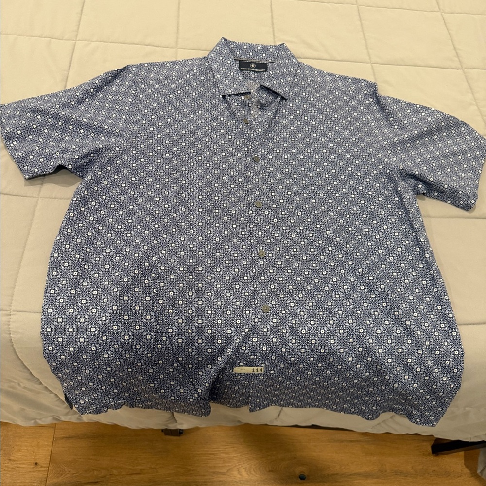 Hart Schaffner Marx Navy Floral Button Down Shirt